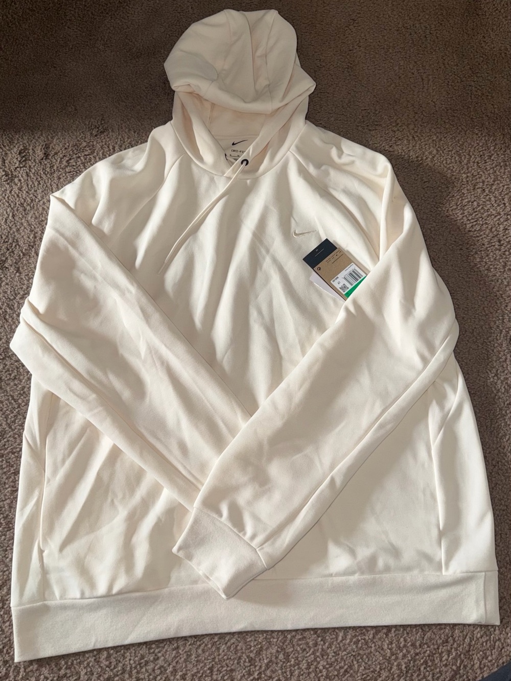 Nike Men’s Cream Crewneck Pullover Hoodie